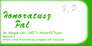 honoratusz pal business card